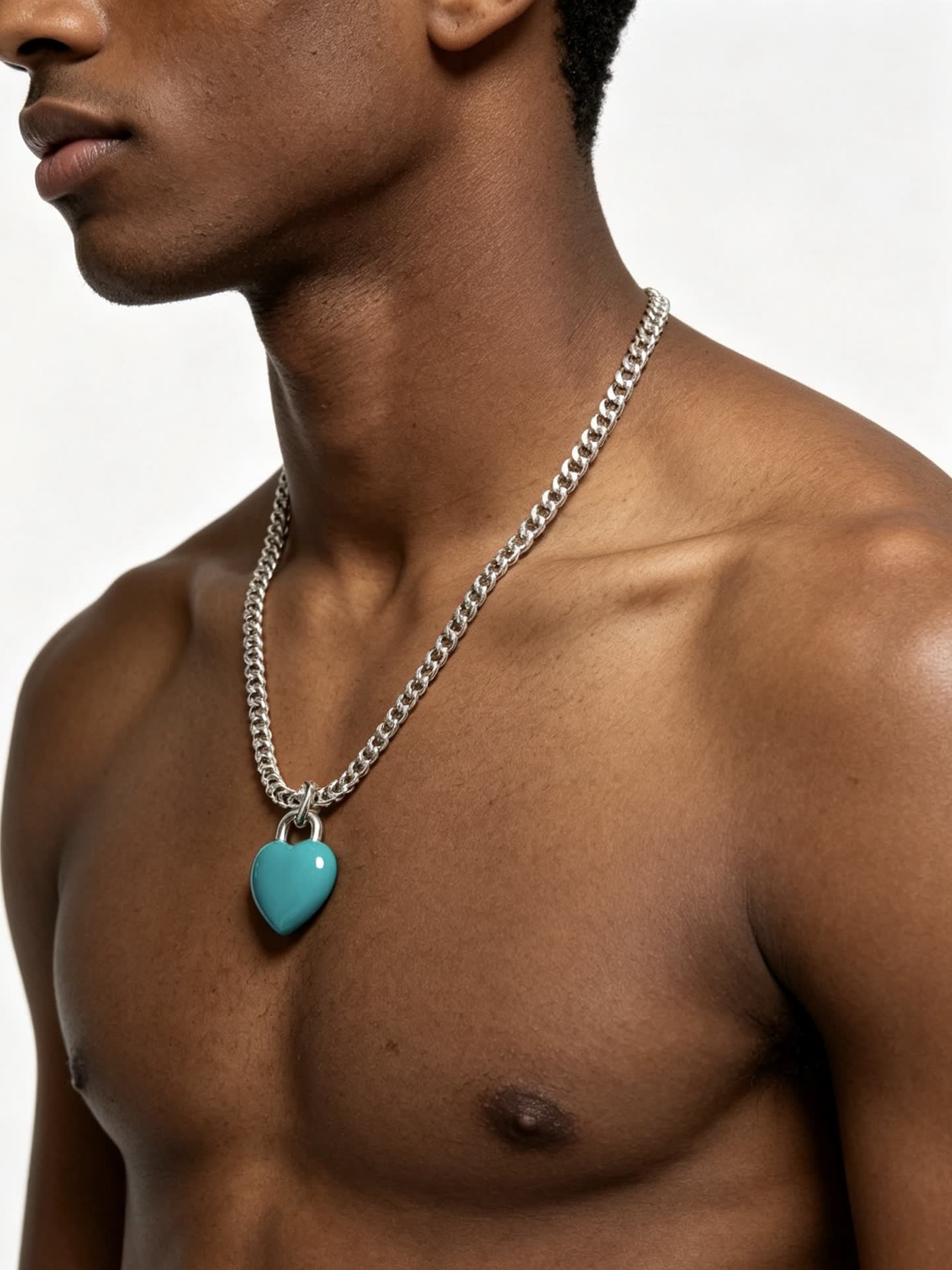 Tiffany & Co. Blue Heart Lock Necklace